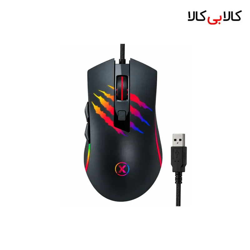 ماوس گیمینگ با سیم نکسا (Nexa) مدل MX102 با کابل کنفی و نورپردازی RGB