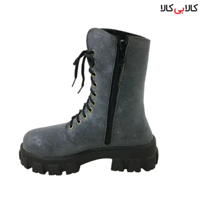 بوت زنانه بغل زیپ دار طوسی مدل 2535