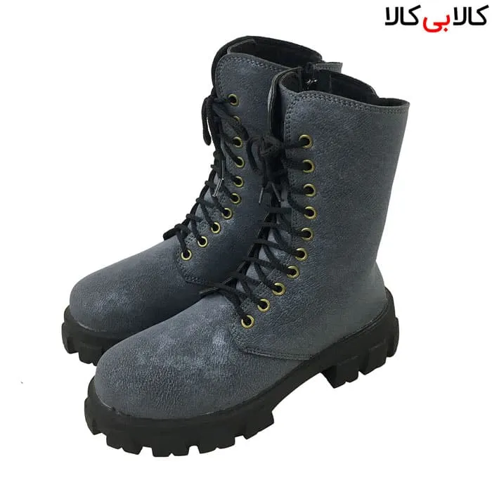 بوت زنانه بغل زیپ دار طوسی مدل 2535